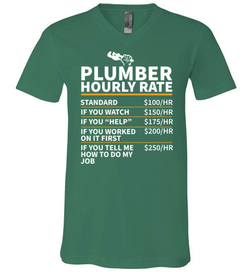 Plumber Hourly Rate V-Neck