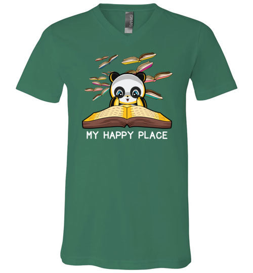 Panda Books Reading My Happy Place V-Neck
