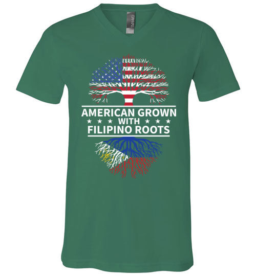 American Grown With Filipino Roots V-Neck