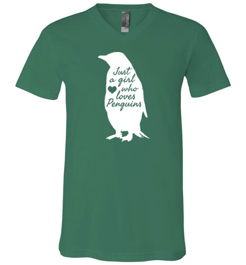 Just A Girl Who Loves Penguins V-Neck