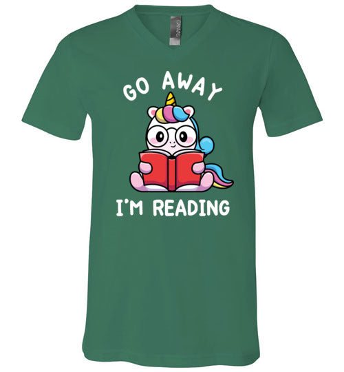 Unicorn Go Away Im Reading V-Neck