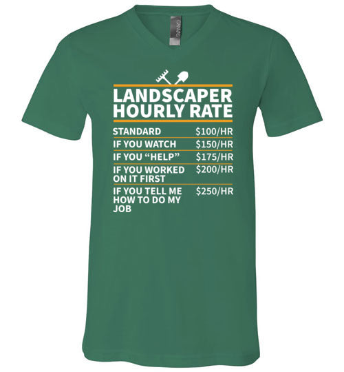 Landscaper Hourly Rate V-Neck