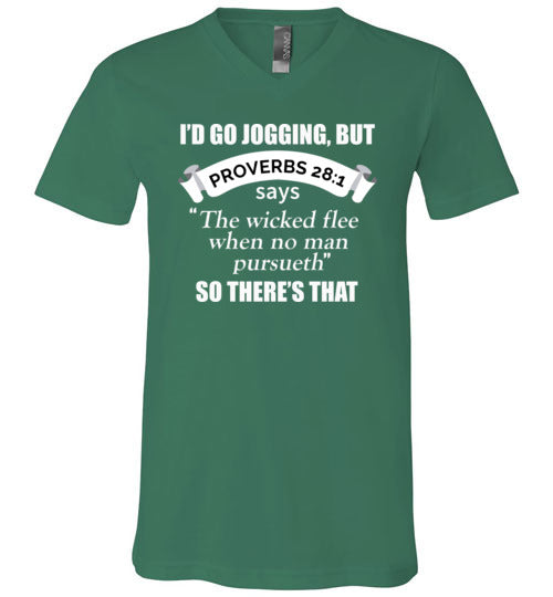 Christian Jogging But Proverbs V-Neck