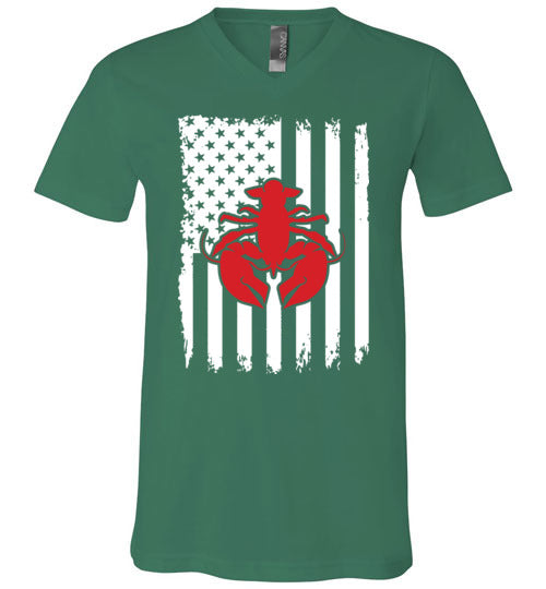 Crawfish American Flag V-Neck