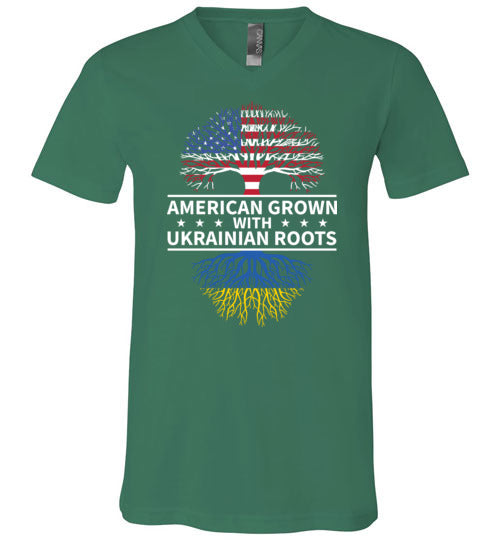 American Grown With Ukrainian Roots V-Neck