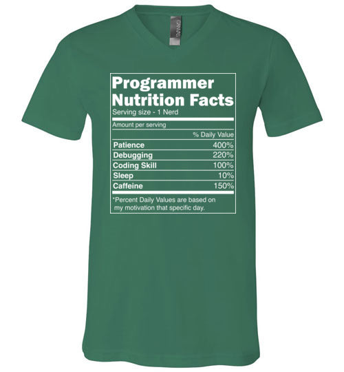 Programmer Nutrition Facts V-Neck