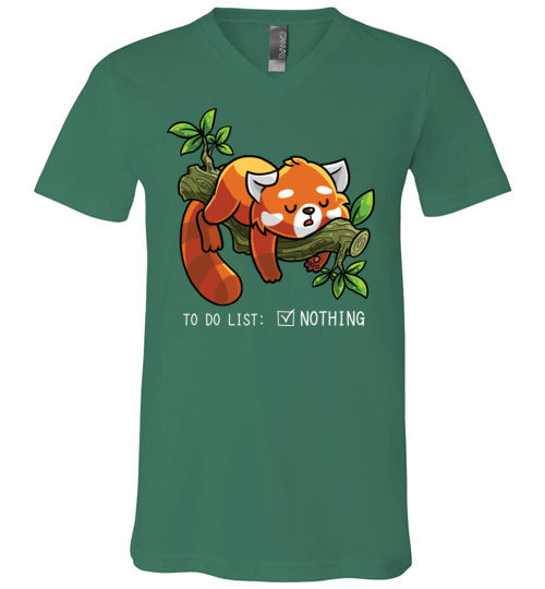 Red Panda To Do List Nothing V-Neck