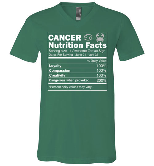 Cancer Zodiac Nutrition Facts V-Neck