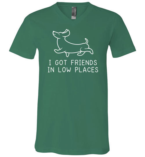 Dachshund Friends Low Places V-Neck
