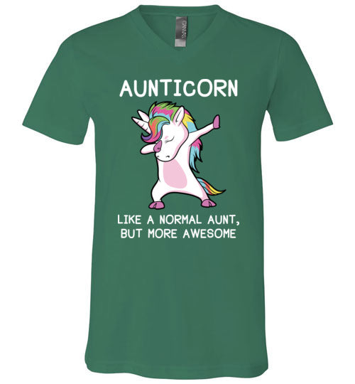 Aunticorn Unicorn Aunt V-Neck