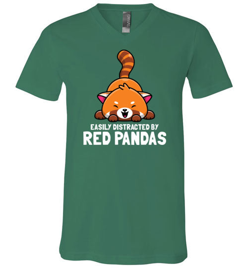 Red Pandas Easily Distracted V-Neck