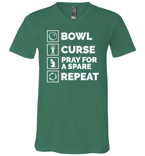 Bowl Curse Pray For A Spare V-Neck