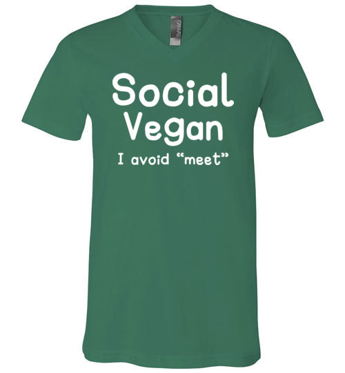 Social Vegan Avoid Meet V-Neck