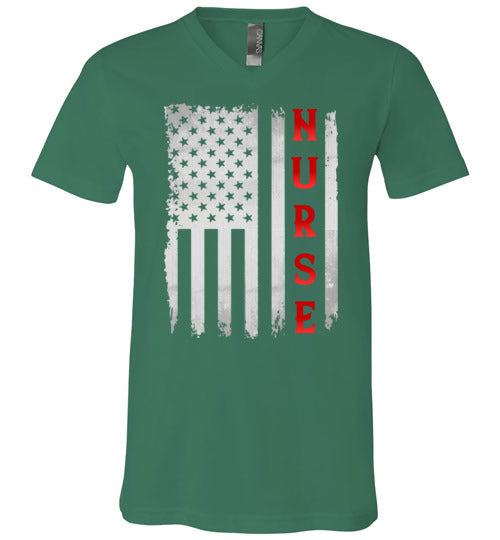 Nurse American Flag V-Neck