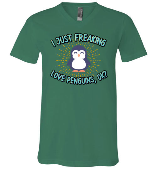 Freaking Love Penguins V-Neck