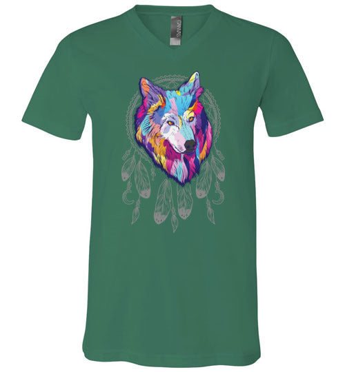 Wolf Dreamcatcher Splash Art V-Neck