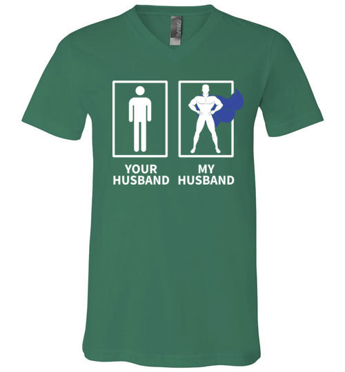 Your Husband My Husband Superhero V-Neck