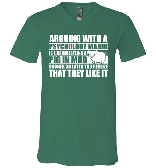 Psychology Major Pig In Mud V-Neck