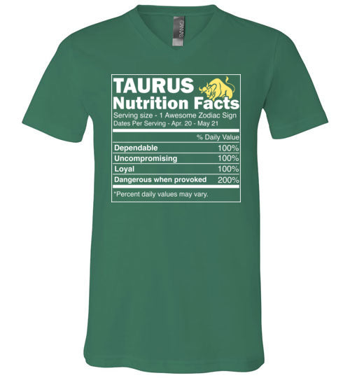 Zodiac Taurus Nutrition Facts V-Neck