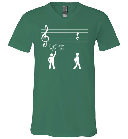 Music Stop Under A Rest V-Neck