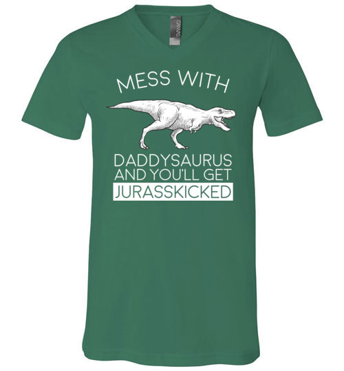 Daddysaurus Jurasskicked V-Neck