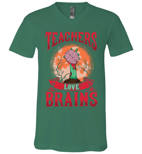 Teachers Love Brains V-Neck