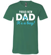 Proud New Dad Canvas V-Neck T-Shirt