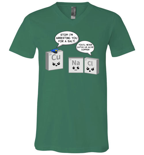 Periodic Table Salt And Copper V-Neck
