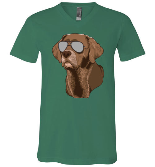 Chocolate Lab Sunglasses V-Neck