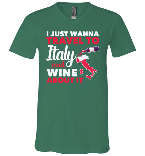 Italy Wine Travel V-Neck