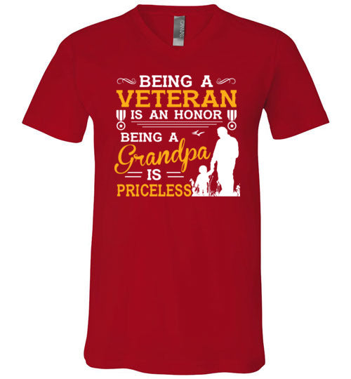 Veteran Grandpa Priceless V-Neck