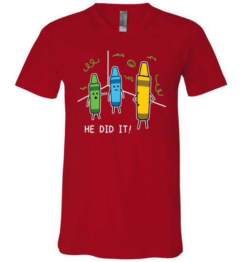 Crayon He Did it V-Neck