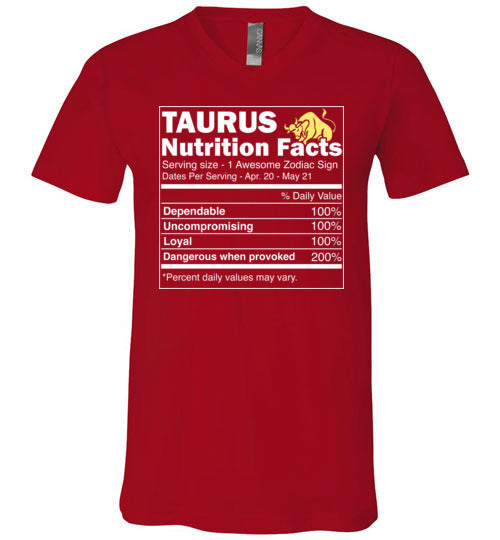 Zodiac Taurus Nutrition Facts V-Neck