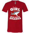 Just A Girl Who Loves Sharks V-Neck