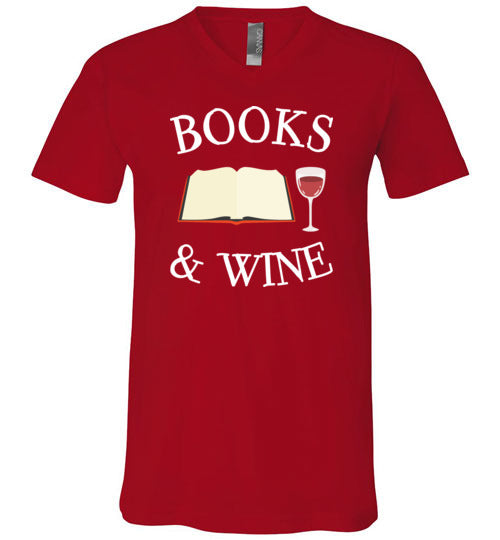 Books And Wine V-Neck