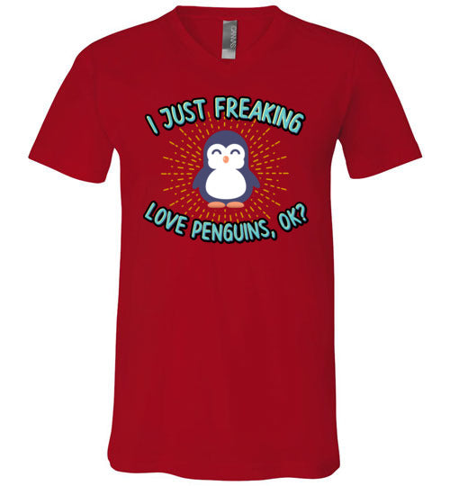 Freaking Love Penguins V-Neck