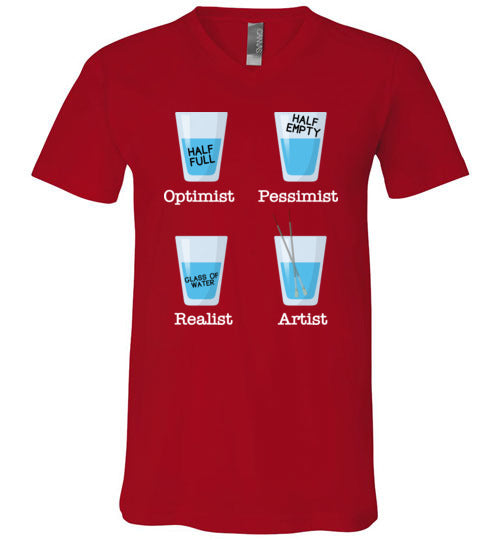 Optimist Pessimist Artist V-Neck