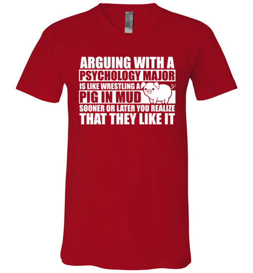 Psychology Major Pig In Mud V-Neck