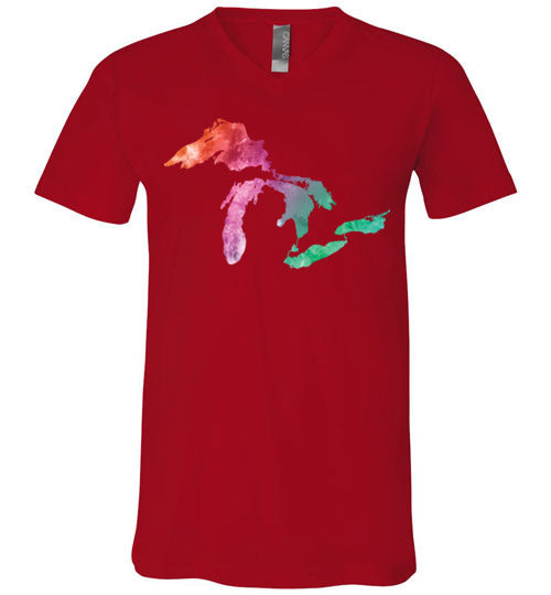 Great Lakes Watercolor V-Neck