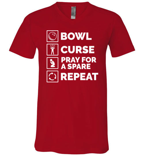 Bowl Curse Pray For A Spare V-Neck