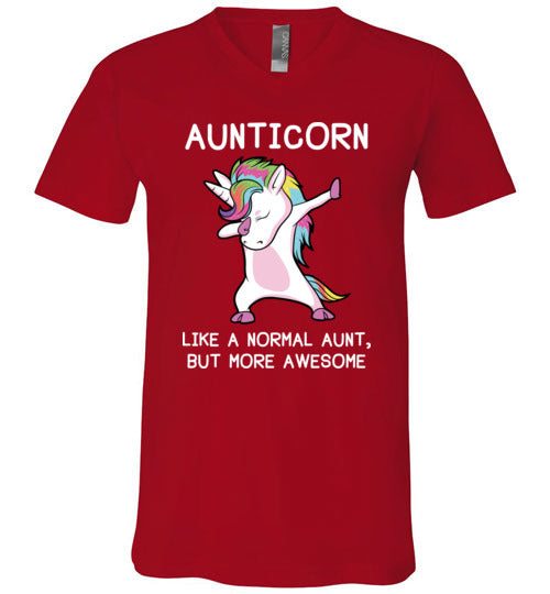 Aunticorn Unicorn Aunt V-Neck