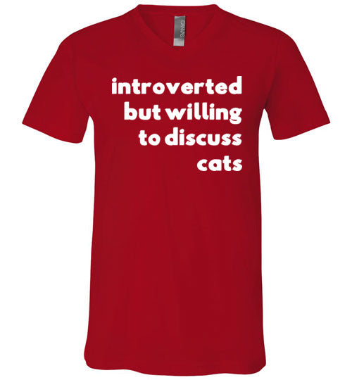 Introverted But Willing To Discuss Cats V-Neck