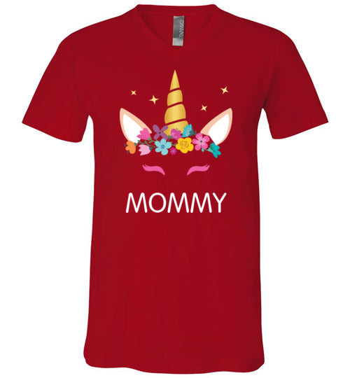 Mommy Unicorn Face V-Neck