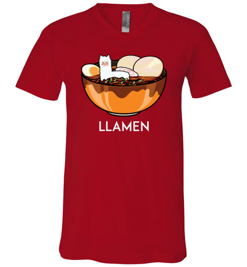 Llamen Llama Ramen V-Neck