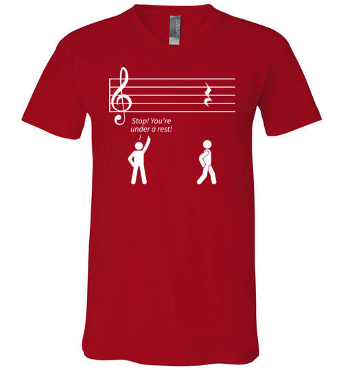 Music Stop Under A Rest V-Neck
