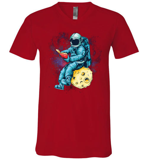 Astronaut Reading Space V-Neck