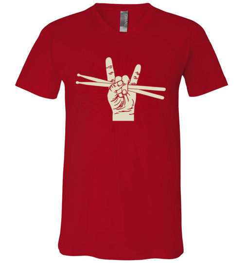 Drummer Rock Hands V-Neck