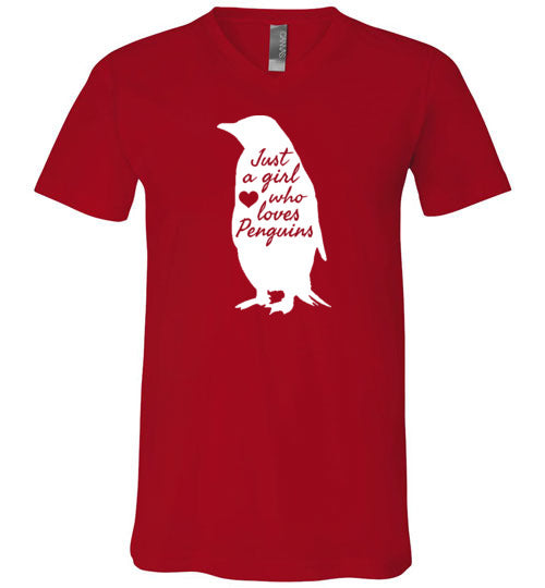 Just A Girl Who Loves Penguins V-Neck
