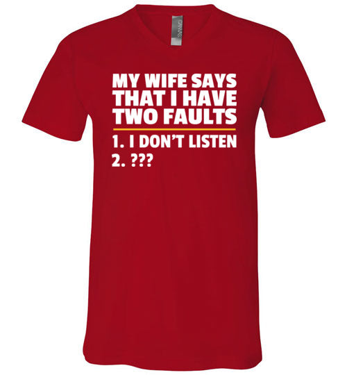 Wife Two Faults Listen V-Neck