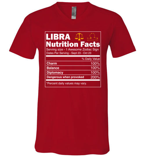 Zodiac Libra Nutrition Facts V-Neck